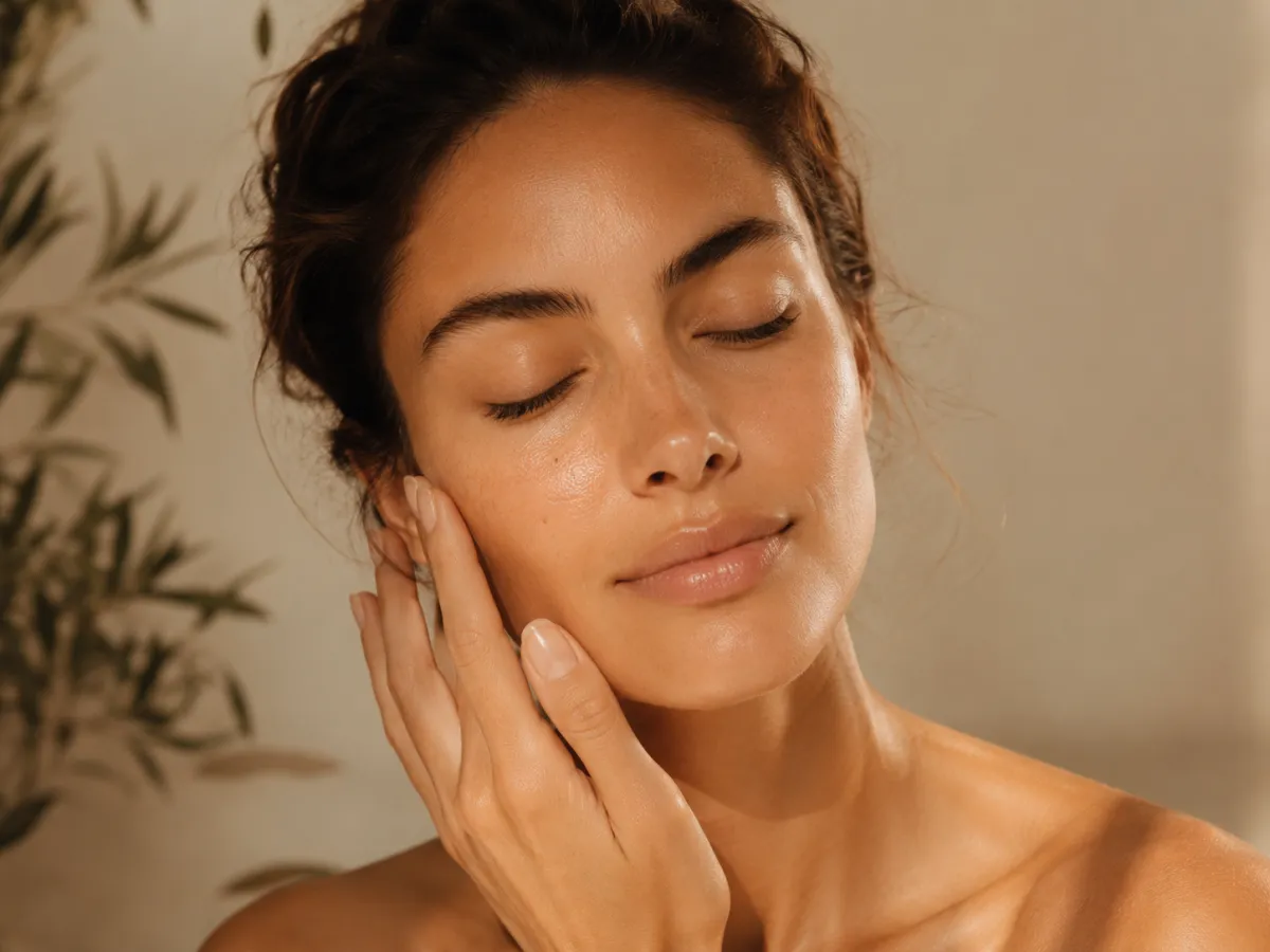 A quiet moment of skincare